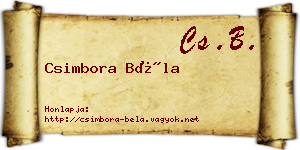 Csimbora Béla névjegykártya