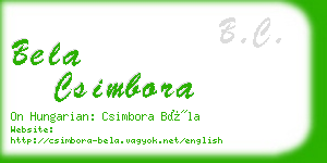 bela csimbora business card